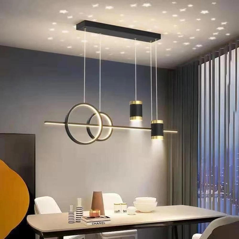 SHRI MAHAL ANTIQUES Modern Chandelier for Dining Table, Living Room, Hall, Height Adjustable (Warm White)