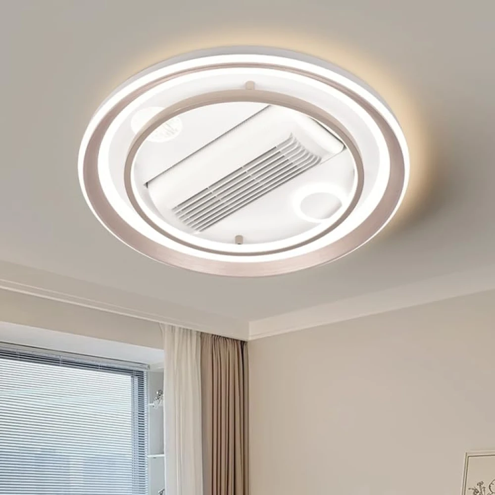 SHRI MAHAL ANTIQUES Smart Luxury Bladeless Ceiling Fan with Integrated LED Lighting | Remote Control | Chandelier for Living Room Bed Room Hall Hotel Restaurant (Design 02)
