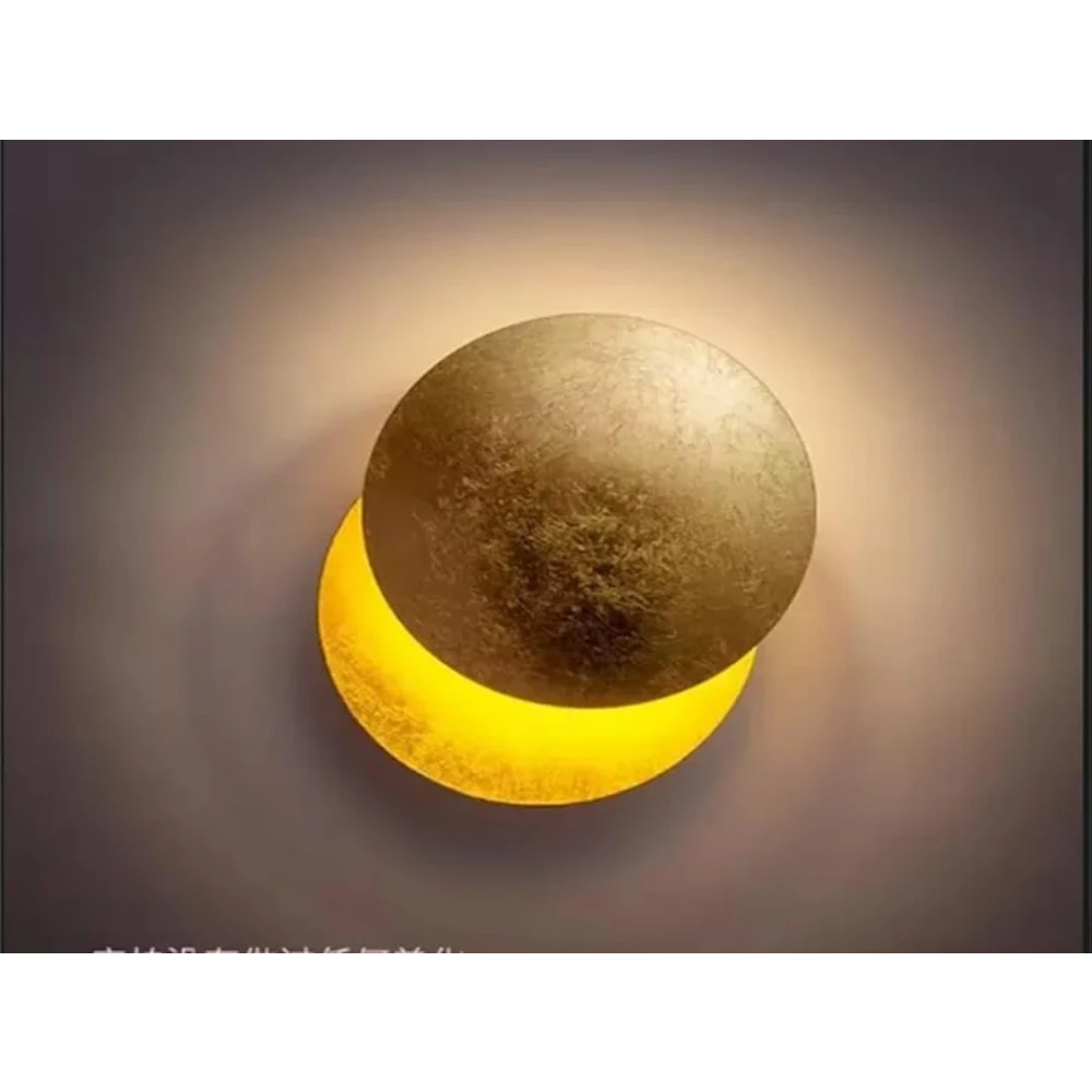 PRMOAGEN Moon Eclipse Wall lamp Creative Corridor Aisle Stairs Bedroom Bedside Living Room TV Background Wall Porch lamp (E H20cm 1PCS)