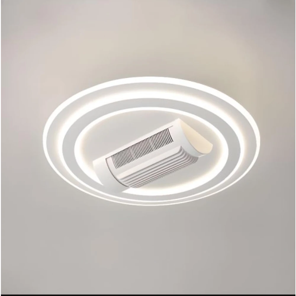 PRMOAGEN Luxury Bladeless Ceiling Fan with Integrated LED Lighting | Remote Control | Chandelier for Living Room Bed Room Hall Hotel