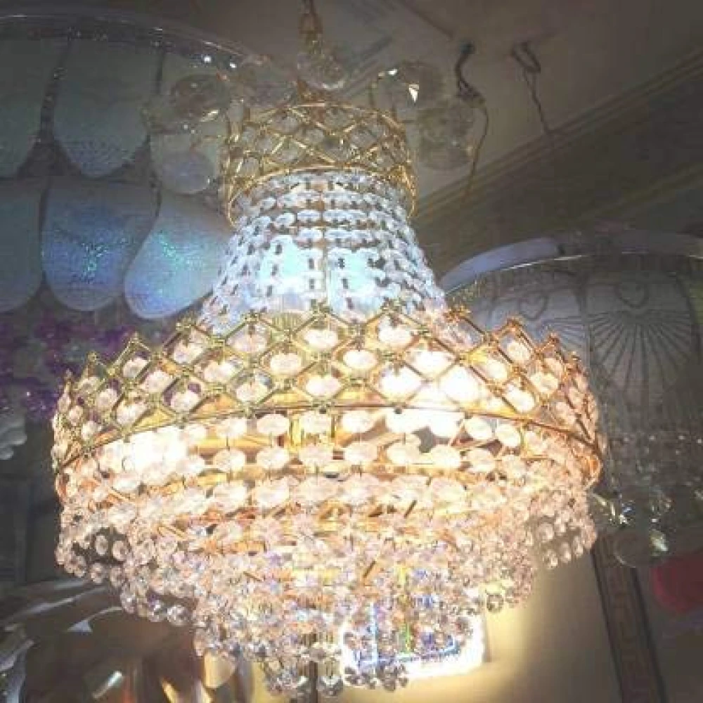 SHRI MAHAL ANTIQUES LED Crystal Hanging Light