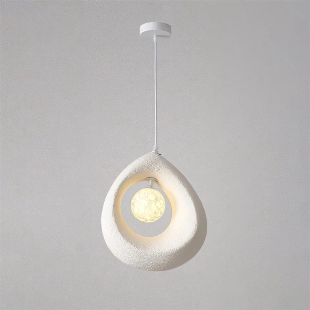 SHRI MAHAL ANTIQUES Traditional Vintage High-Density Polystyrene Curved Egg-Shaped 1-Light Pendant Light for Bedroom & Living Room