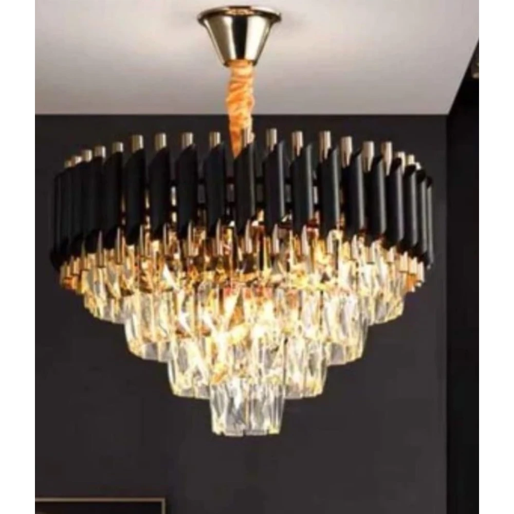 SHRI MAHAL ANTIQUES 500 MM Black Mamba Round Chandelier for Living Room Bed Room Hall Decorative Jhumar Chandelier Ceiling Lamp