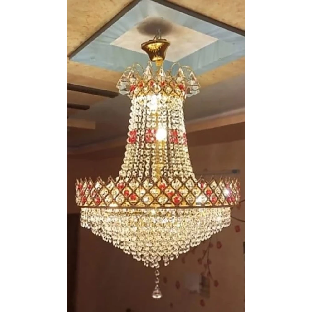 SHRI MAHAL ANTIQUES LED Crystal Big Size Jhumar Ceiling Light for Living Room/Hall/Bed Room etc.