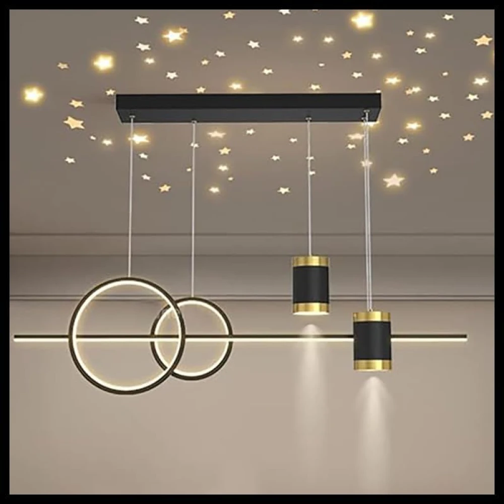 SHRI MAHAL ANTIQUES Modern Chandelier for Dining Table, Living Room, Hall, Height Adjustable (Warm White)