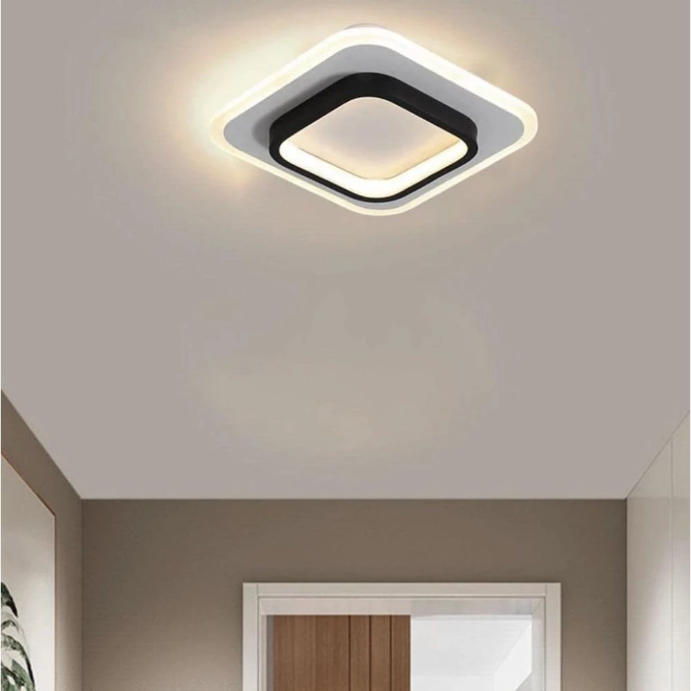 SHRI MAHAL ANTIQUES Led Ceiling Light Fixture Flush Mount for Bedroom Balcony Warm White Square|Home & Garden|Lamps, Lighting & Ceiling Fans|Chandeliers & Ceiling Fixtures