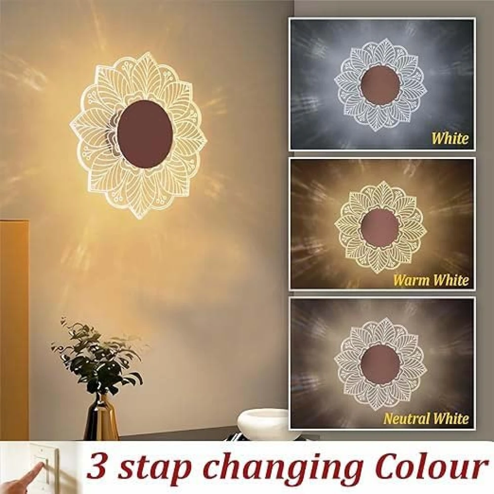 Flower Wall & Ceiling Light - 3-in-1 LED - Creative Decorative Acrylic Wall Light, Modern Wall Sconces for Bedroom, Living Room, Vanity, Kids room, Home & Office, Hallway, Gifts PACK OF 2