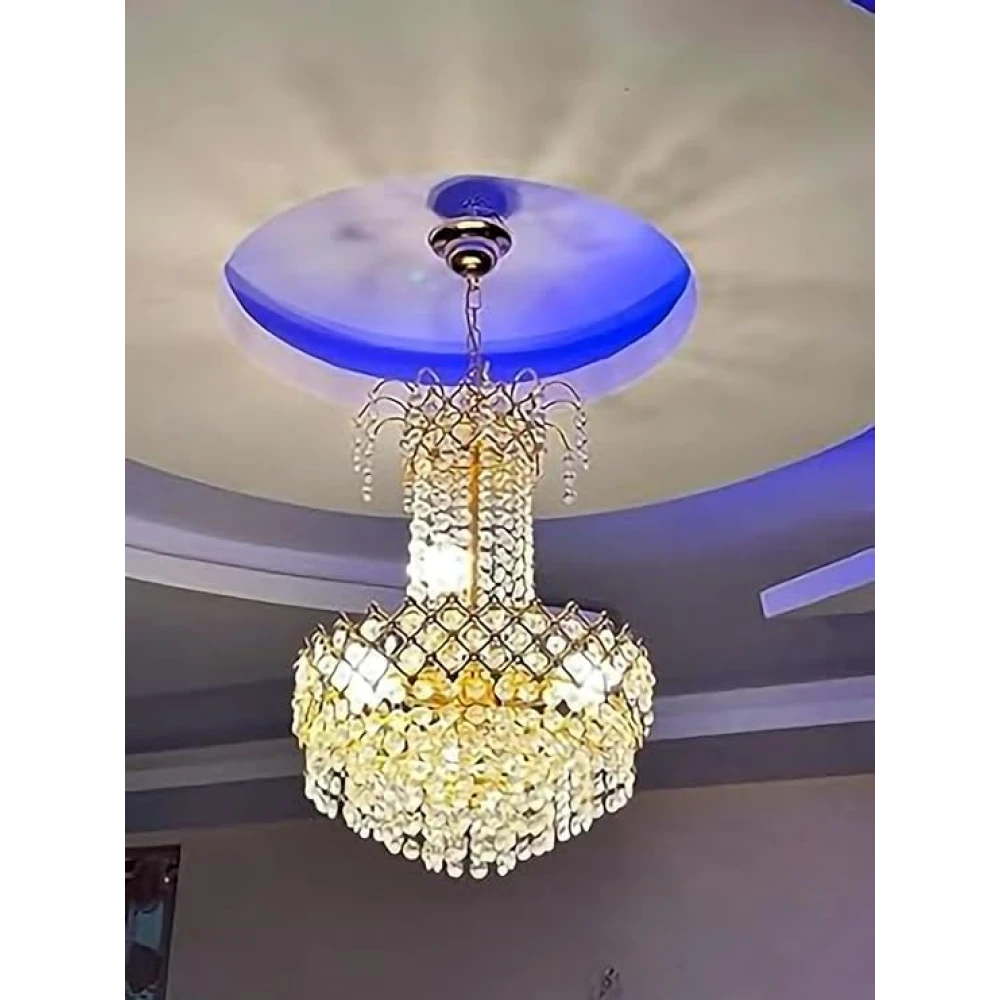 SHRI MAHAL ANTIQUES Chandelier Ceiling Light in 300 mm for Home Decoration in Living Room, Jhoomar for Hall (with Bulb)