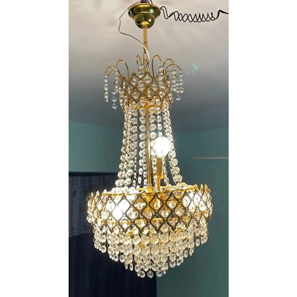 SHRI MAHAL ANTIQUES Crystal Big Size Jhhomar Lamp Ceiling Light for Living Room/Hall/Bed Room Hotel Restaurant