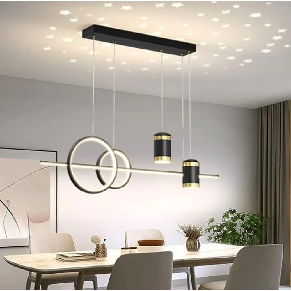 PRMOAGEN Modern Chandelier for Dining Table, Living Room, Hall, Height Adjustable (Warm White)