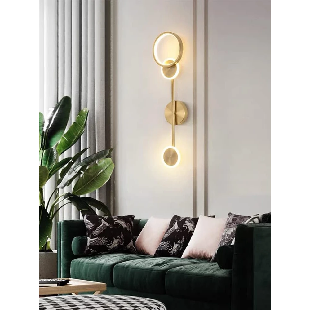 Stylish Gold Ring Long Wall Light For Living Room Bed Room Hall