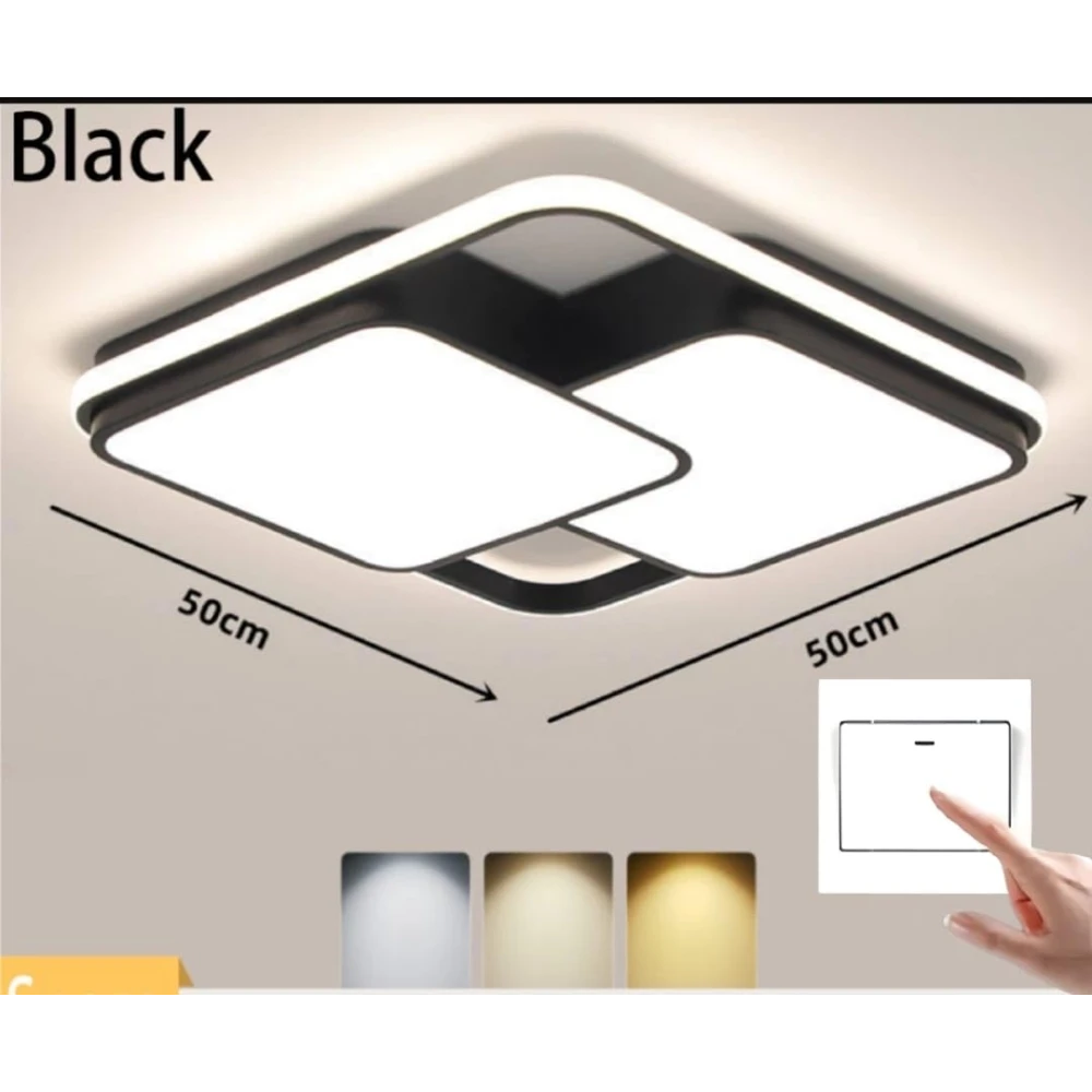 SHRI MAHAL ANTIQUES 3 in 1 LED Ceiling/Wall Chandelier Light with Remote 3 Step Colour Changing Chandelier Ceiling Lamp (Black, White)