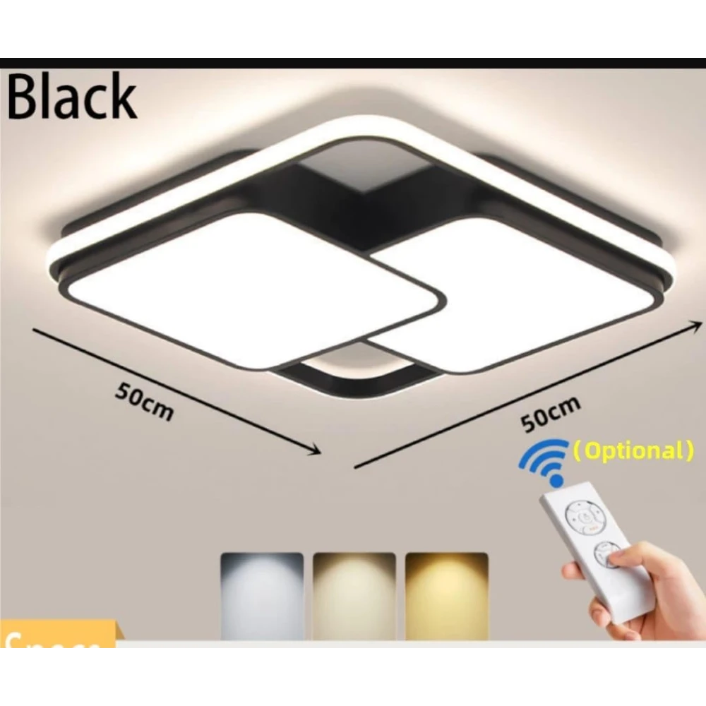 SHRI MAHAL ANTIQUES 3 in 1 LED Ceiling/Wall Chandelier Light with Remote 3 Step Colour Changing Chandelier Ceiling Lamp (Black, White)