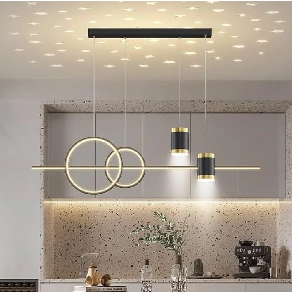 PRMOAGEN Modern Chandelier for Dining Table, Living Room, Hall, Height Adjustable (Warm White)