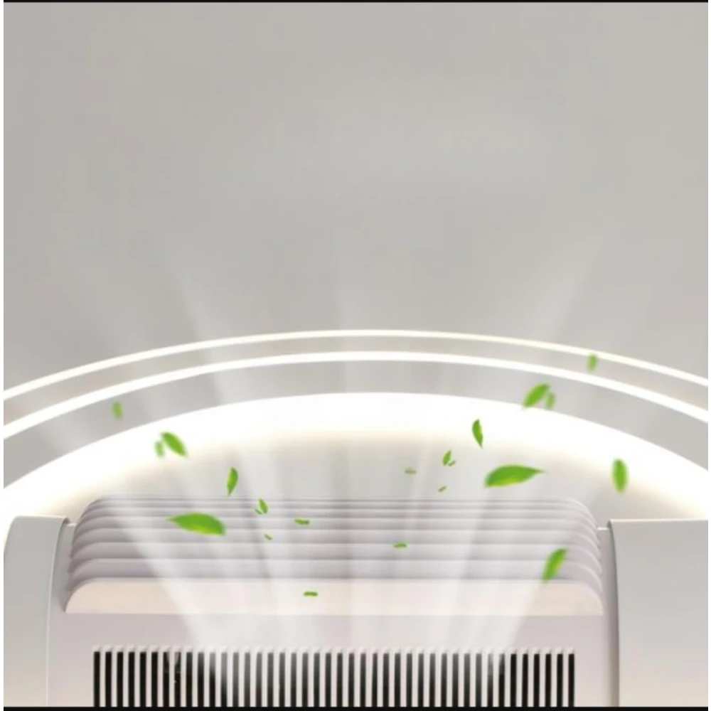 PRMOAGEN Luxury Bladeless Ceiling Fan with Integrated LED Lighting | Remote Control | Chandelier for Living Room Bed Room Hall Hotel