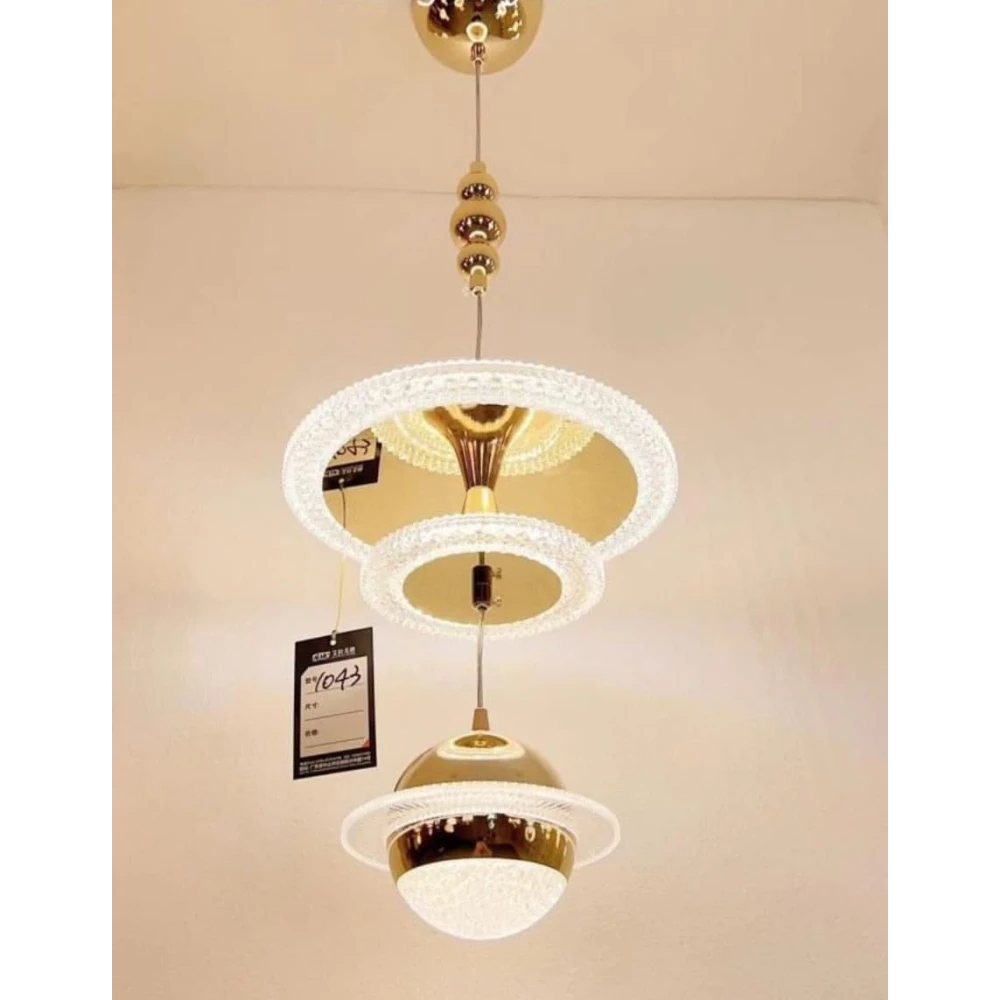 SHRI MAHAL ANTIQUES 3-Color LED Chandelier,Gold Chandelier Light Fixture Dining Room Hanging Lamp,Adjustable Height Ceiling Pendant Light for Living Room Entryway Staircase Bedroom Kitchen Island.