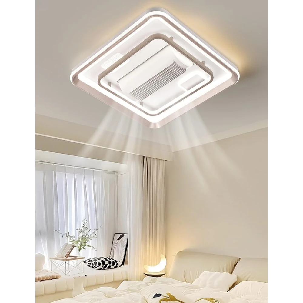 PRMOAGEN Smart Luxury Bladeless Ceiling Fan with Integrated LED Lighting | Remote Control | Chandelier for Living Room Bed Hall Hotel Restaurant. (Design 04)- Pack of 1