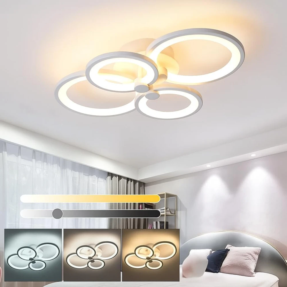 PRMOAGEN 54W LED Ceiling Light for Living Room 3-Color LED Ceiling Light with Remote