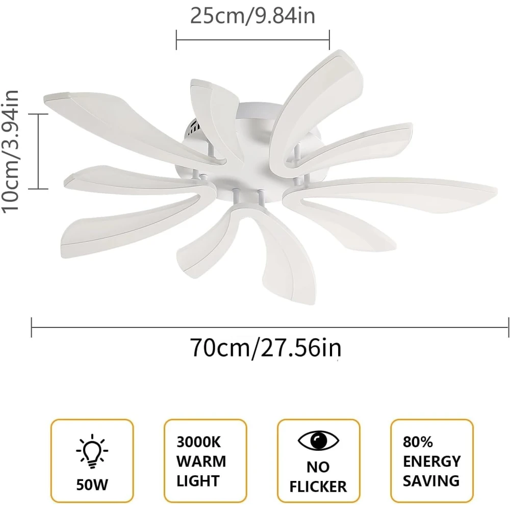 SHRI MAHAL ANTIQUES LED Ceiling Light 50W 5625LM Warm Light 3000K Acrylic Lamp with Remote for Living Room, Bedroom, with Remote