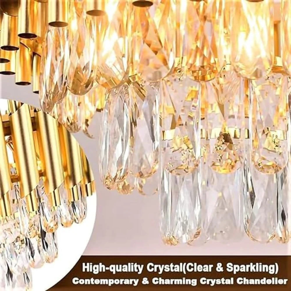 SHRI MAHAL ANTIQUES Crystal Chandelier for Living Room Bedroom Office Jhoomar Glass Crystal Big Size Jhumar Modern Ceiling Light (Size: 40 x 40 x 77 CM)