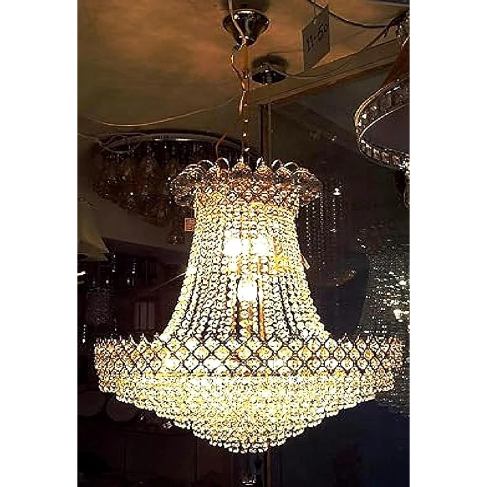 SHRI MAHAL ANTIQUES LED Chandelier Ceiling Light in 480 mm for Home Decoration in Living Room, Jhoomar for Hall (with Bulb)