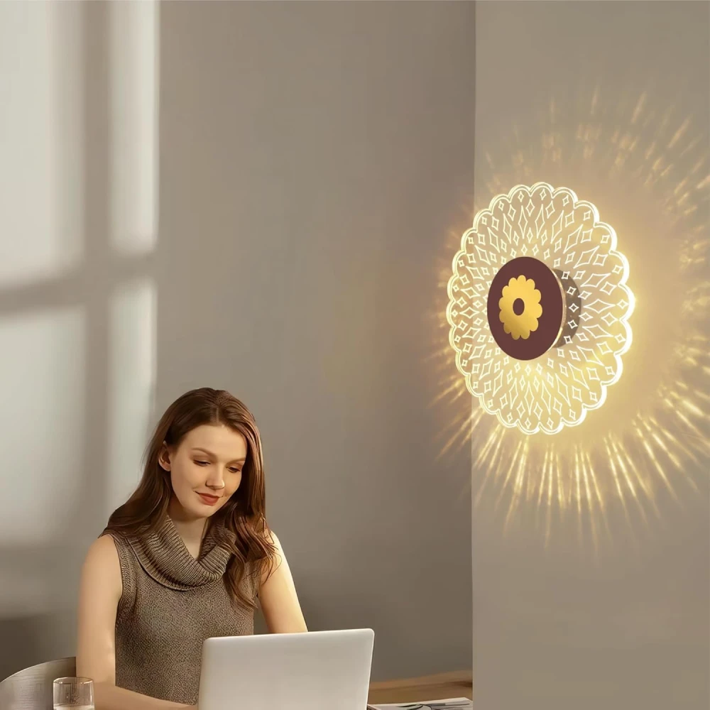 SHRI MAHAL ANTIQUES Wall & Ceiling Light, with 3-in-1 LED | Decorative Acrylic Wall Lamp | Modern Wall Sconce for Bedroom, Living Room, Vanity, Kids Room, Home & Office, Hallway, Gifts | Pack of 2