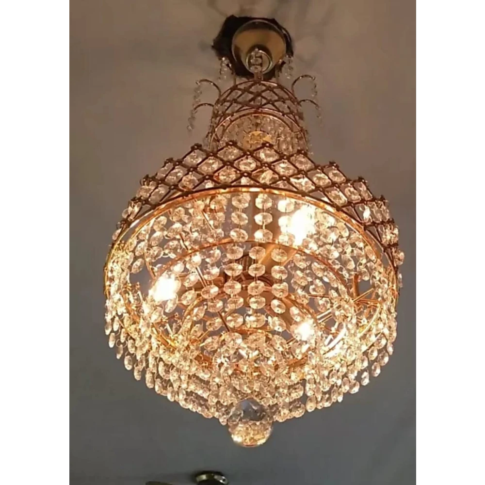SHRI MAHAL ANTIQUES Crystal Big Size Jhhomar Lamp Ceiling Light for Livng Room/Hall/Bed Room etc Chandelier Ceiling Lamp
