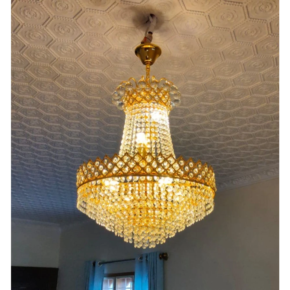 SHRI MAHAL ANTIQUES Crystal Big Size Jhhomar Lamp Ceiling Light for Living Room/Hall/Bed Room etc.