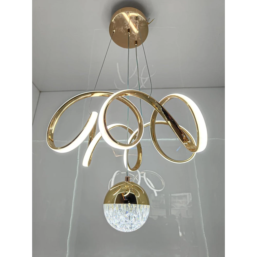 PRMOAGEN Fiberglass Vortex Contemporary Chic Profile Pendant Light - LED Hanging Fixture Ideal for Residential and Professional Spaces