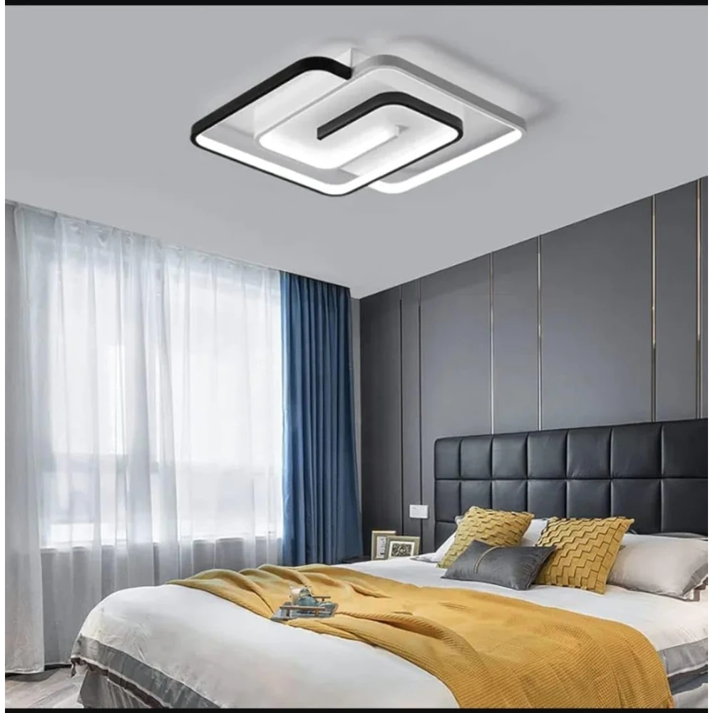 SHRI MAHAL ANTIQUES Modern Led Ceiling Light Fixture Dimmable with Remote Flush Mount Square 40W Ceiling Lamp for Bedroom Kitchen Salon Living Room Dining Room Office
