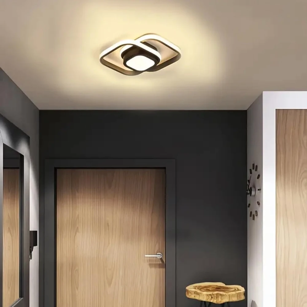 PRMOAGEN Modern LED Ceiling Light 24W | Dimmable with Remote | Adjustable Color Temperature 3000K-6000K | Flush Mount Acrylic Lamp for Bedroom, Kitchen, Hallway, Entryway, Bathroom (804)