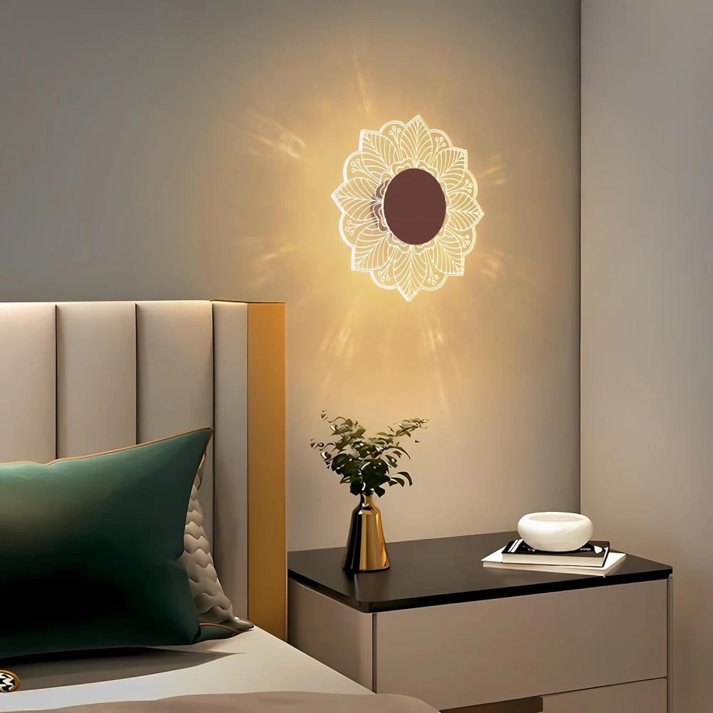 SHRI MAHAL ANTIQUES Flower Wall & Ceiling Light - 3-in-1 LED - Creative Decorative Acrylic Wall Light, Modern Wall Sconces for Bedroom, Living Room, Vanity, Kids Room, Home & Office, Hallway, Gifts