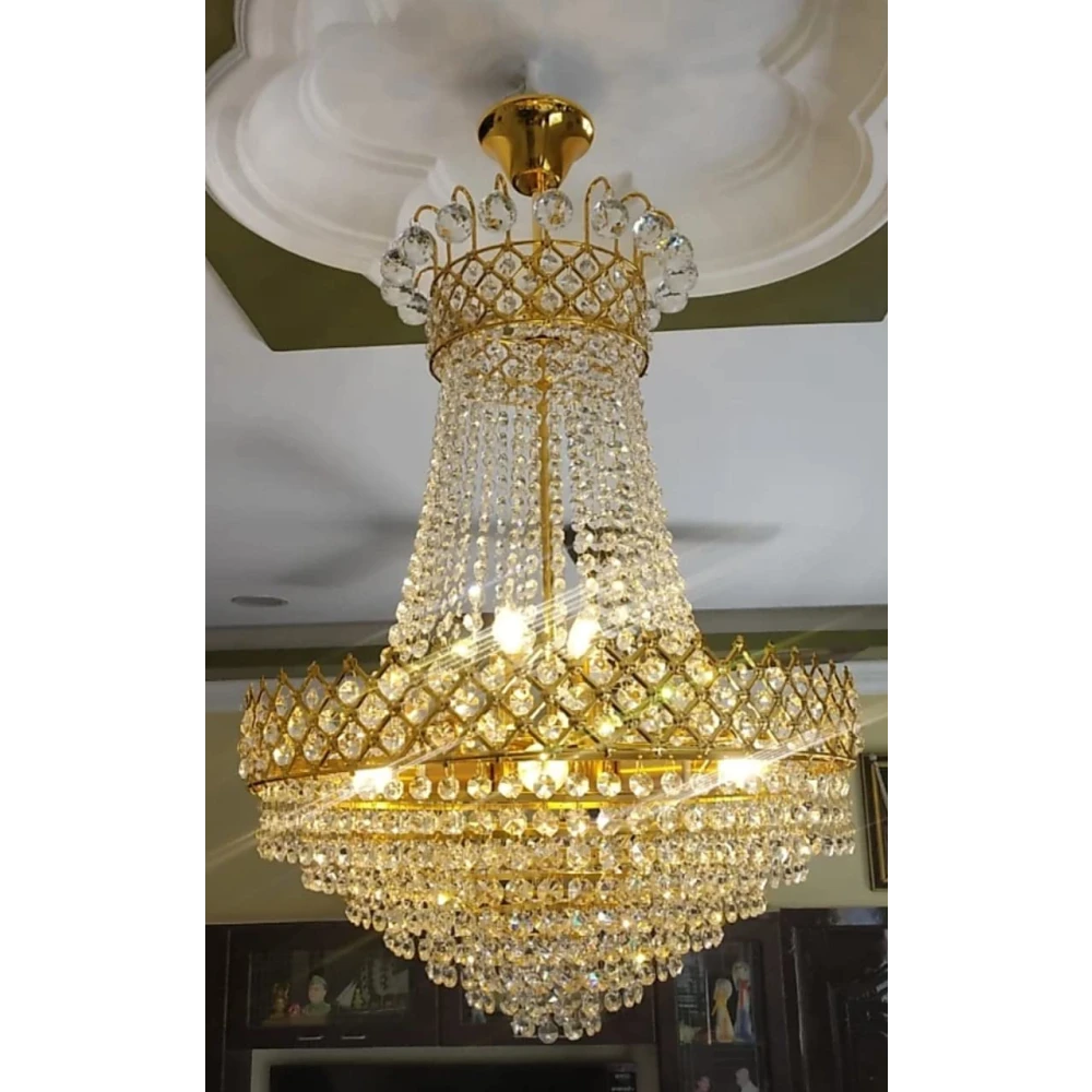SHRI MAHAL ANTIQUES LED Crystal Big Size Jhhomar Lamp Ceiling Light for Living Room/Hall/Bed Room Ceiling Light