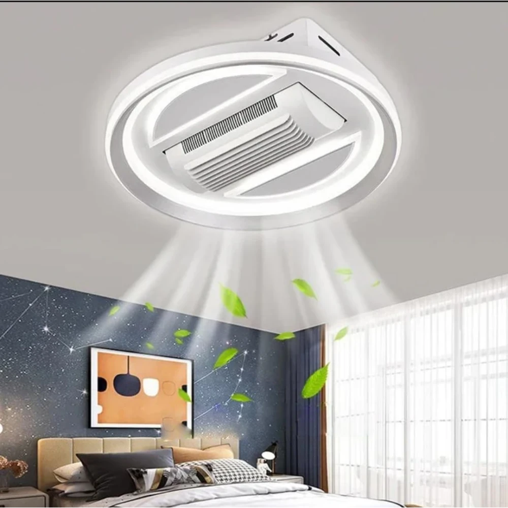 SHRI MAHAL ANTIQUES Luxury Bladeless Ceiling Fan with Integrated LED Lighting | Remote Control | Chandelier for Living Room Bed Room Hall Hotel