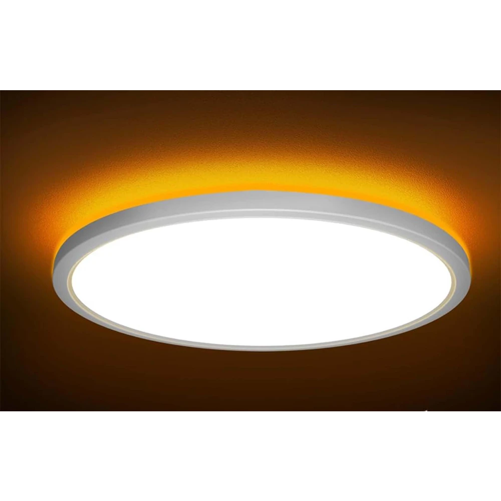 SHRI MAHAL ANTIQUES 12" Dimmable LED Ceiling Light with Remote Control, 24 W 3-Color Ceiling Light with Dim Night Light 1800k Warm, Round Flush LED Ceiling Lights (Black)