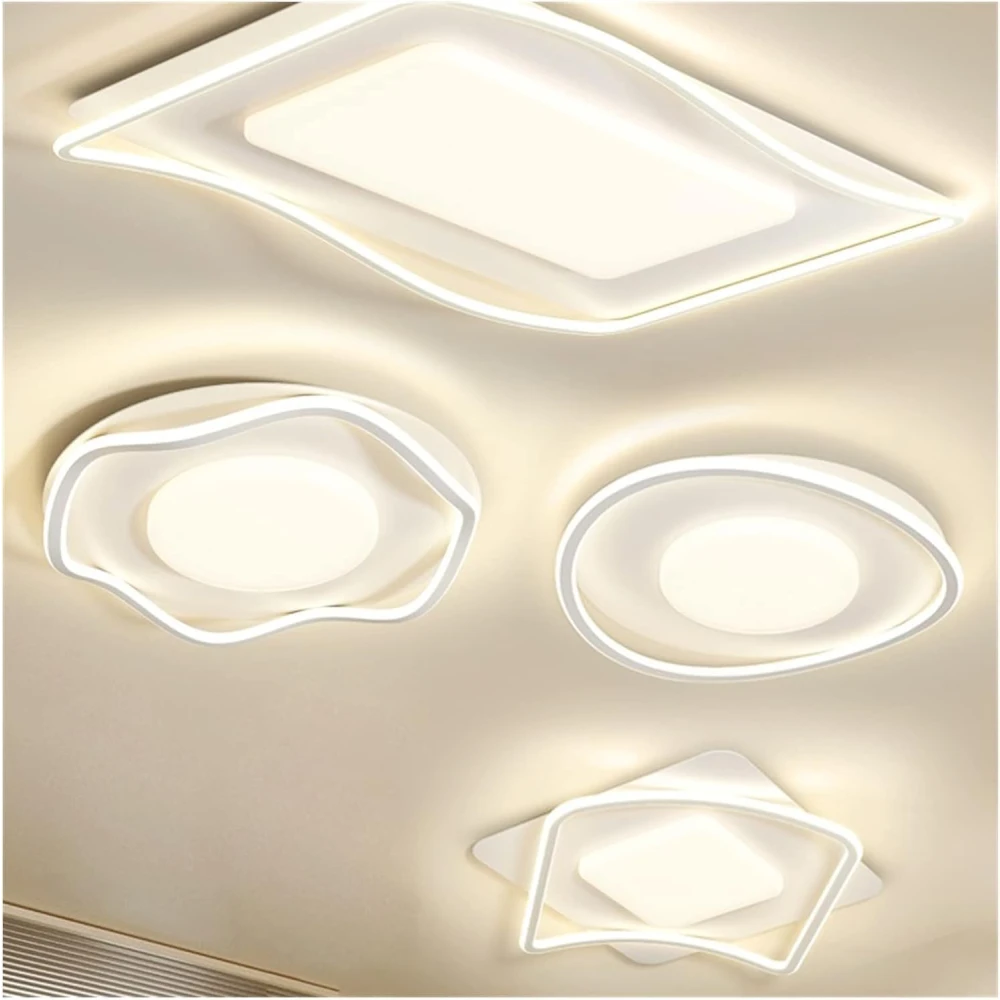 SHRI MAHAL ANTIQUES Ceiling Light Fixture Ceiling Lamp for Bedroom, Modern, Minimalist, Living Room, Main Lamp, Three Color LED Light Source Ceiling Lamp (Color : A)