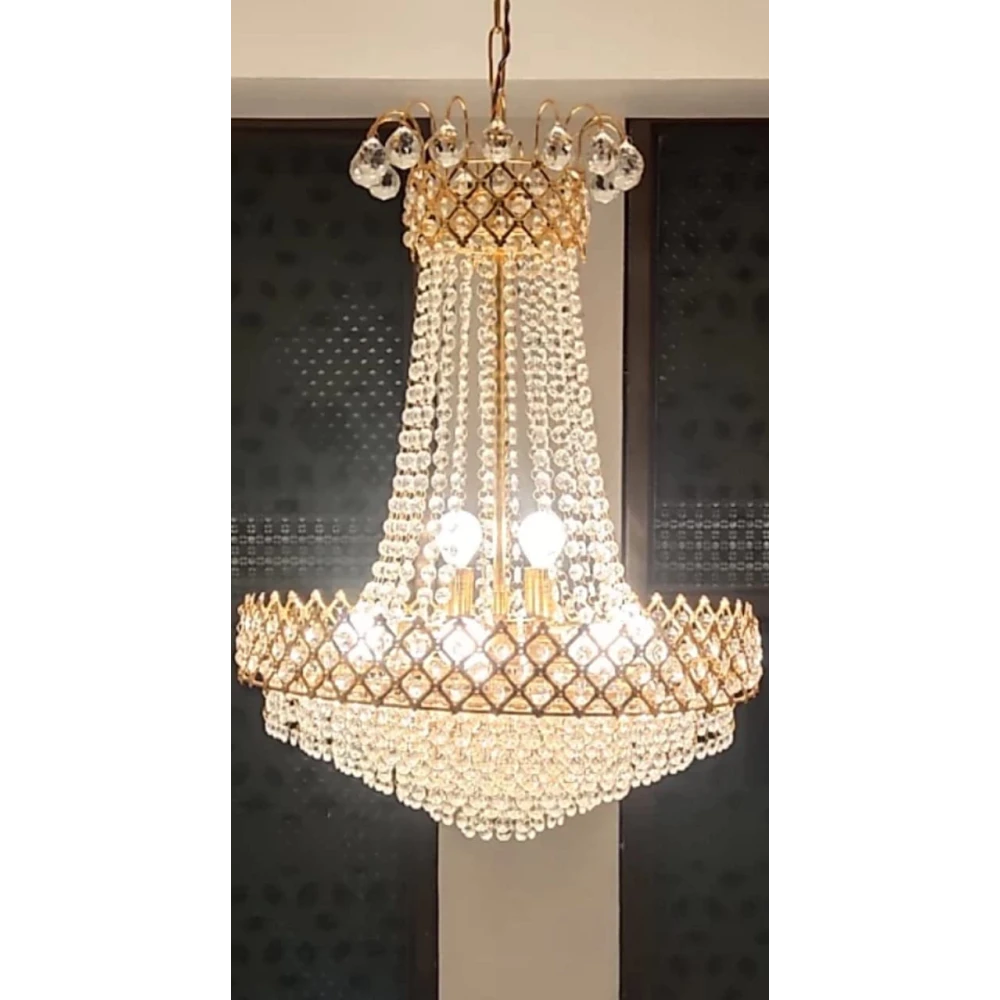 SHRI MAHAL ANTIQUES Crystal Big Size Jhhomar Lamp Ceiling Light for Living Room/Hall/Bed Room etc