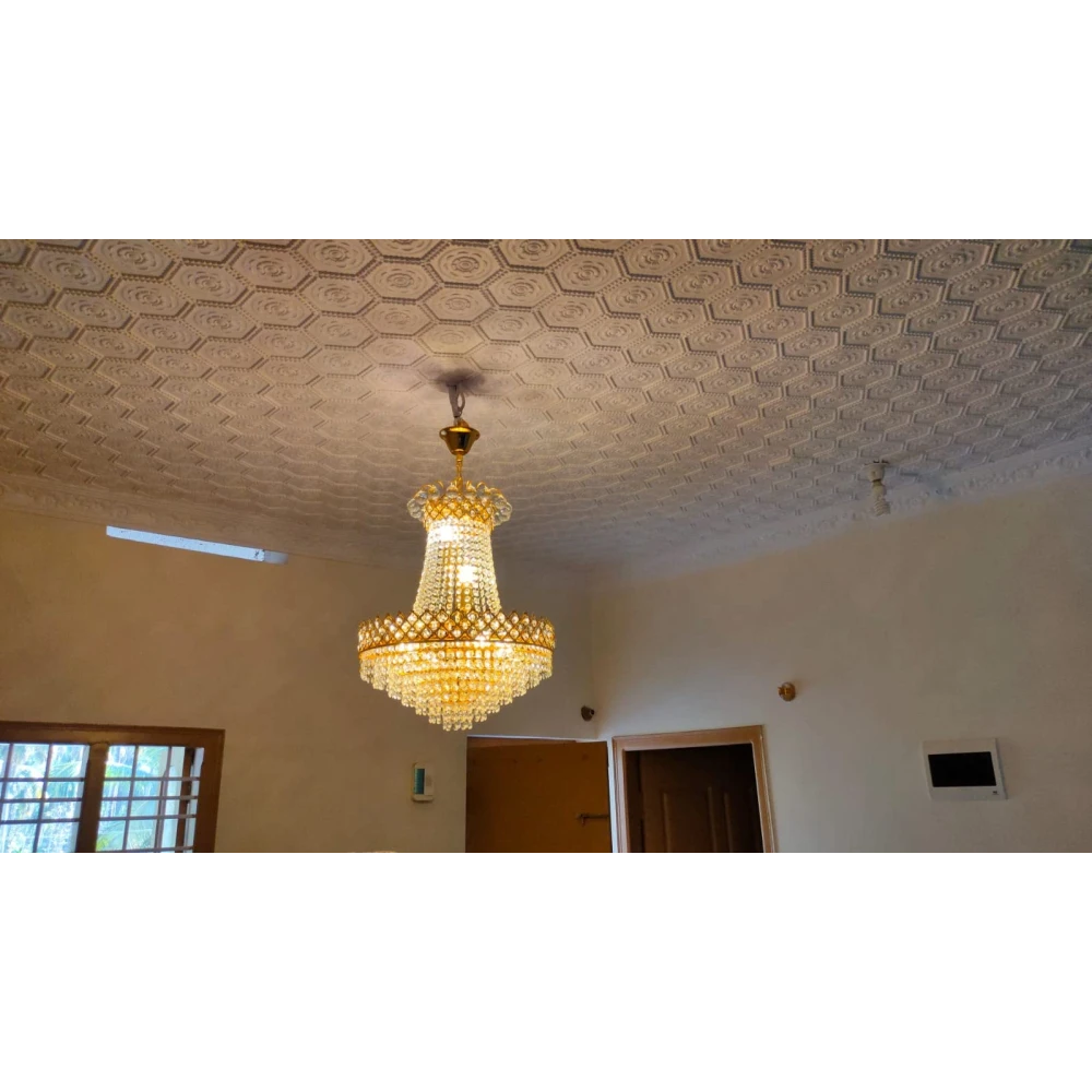 SHRI MAHAL ANTIQUES Crystal Big Size Jhhomar Lamp Ceiling Light for Living Room/Hall/Bed Room etc.