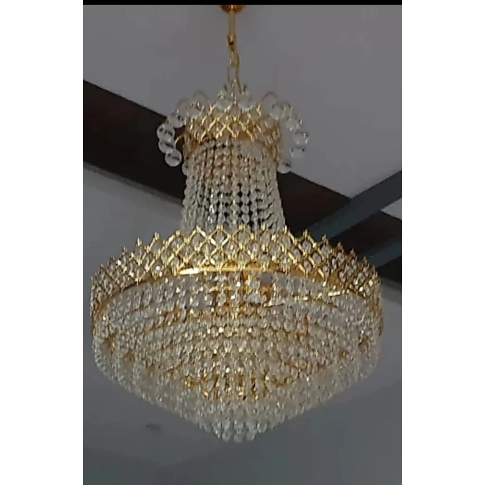 SHRI MAHAL ANTIQUES LED Crystal Big Size Jhhomar Lamp Ceiling Light for Living Room/Hall Room Chandelier Ceiling Lamp