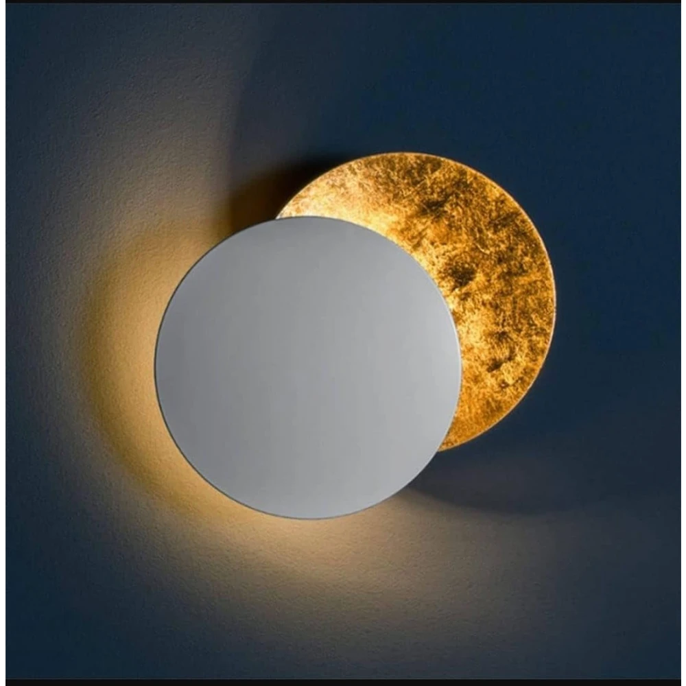 SHRI MAHAL ANTIQUES Moon Eclipse Wall lamp Creative Corridor Aisle Stairs Bedroom Bedside Living Room TV Background Wall Porch lamp (E H20cm 1PCS)