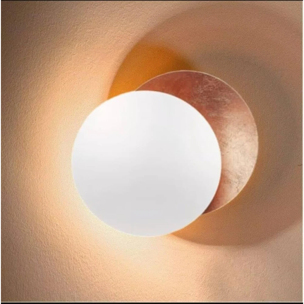 SHRI MAHAL ANTIQUES Moon Eclipse Wall lamp Creative Corridor Aisle Stairs Bedroom Bedside Living Room TV Background Wall Porch lamp (E H20cm 1PCS)