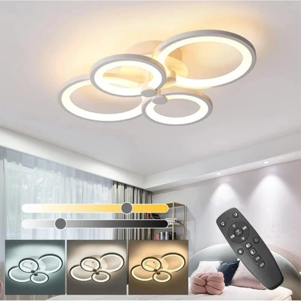 PRMOAGEN 54W LED Ceiling Light for Living Room 3-Color LED Ceiling Light with Remote