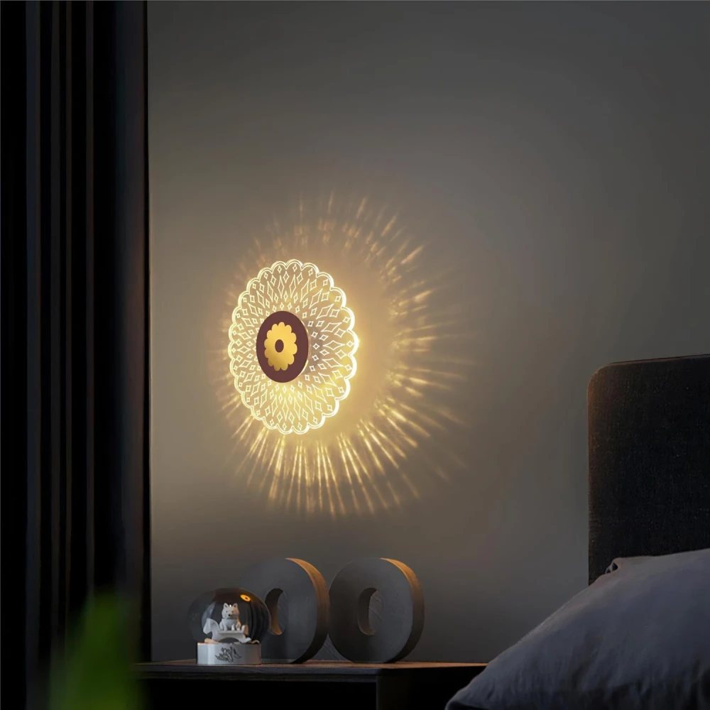 SHRI MAHAL ANTIQUES Wall & Ceiling Light, with 3-in-1 LED | Decorative Acrylic Wall Lamp | Modern Wall Sconce for Bedroom, Living Room, Vanity, Kids Room, Home & Office, Hallway, Gifts | Pack of 2