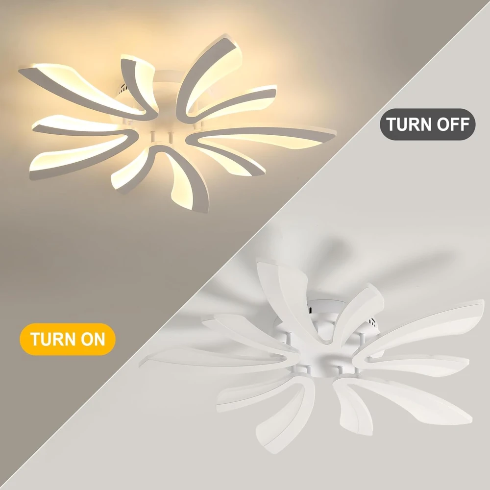 PRMOAGEN LED Ceiling Light 50W 5625LM Warm Light 3000K Acrylic Lamp with Remote for Living Room, Bedroom, with Remote