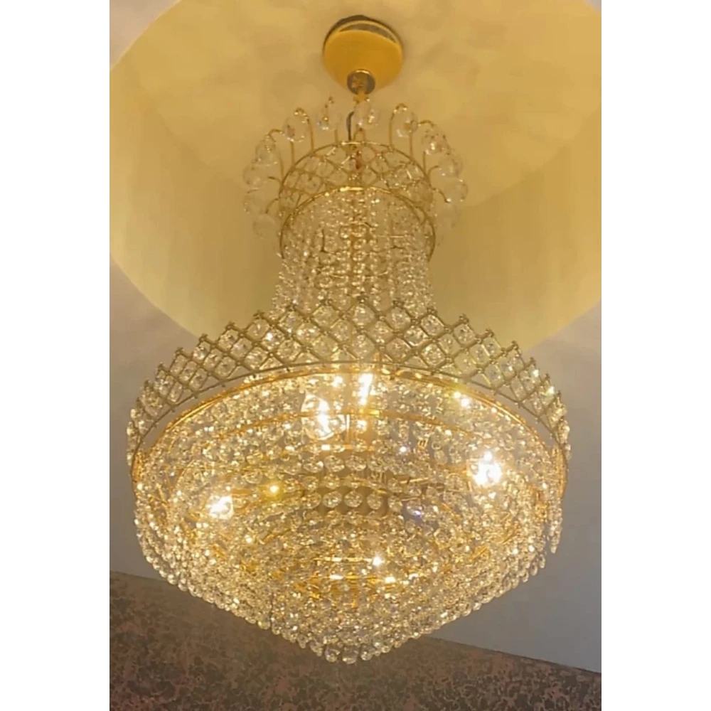 SHRI MAHAL ANTIQUES LED Crystal Big Size Jhhomar Lamp Ceiling Light for Living Room/Hall/Bed Room Chandelie