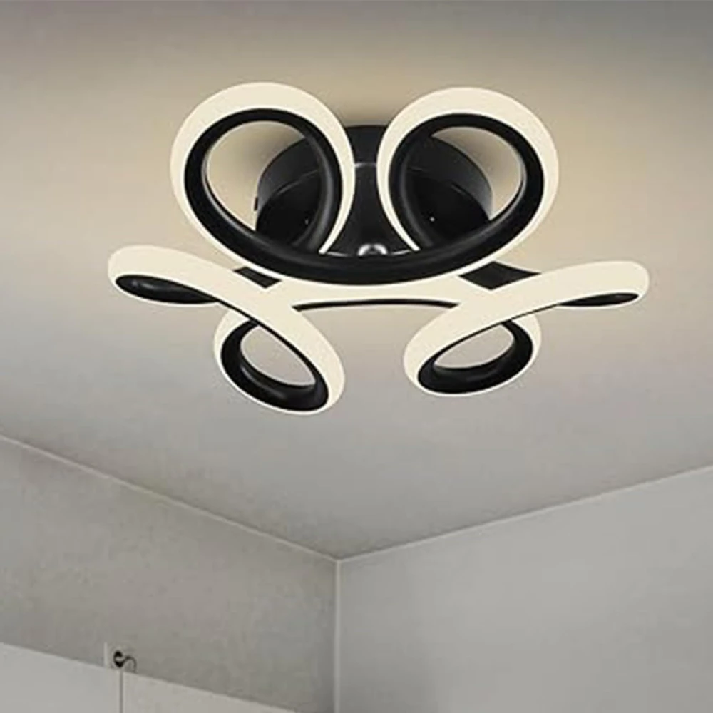 SHRI MAHAL ANTIQUES ® Illiana 22W Modern LED Ceiling Light, Round Wave Design, 3 Color Modes (Warm, Cool & Natural White), Decorative Light for Living Room, Bedroom, Office & Dining Area