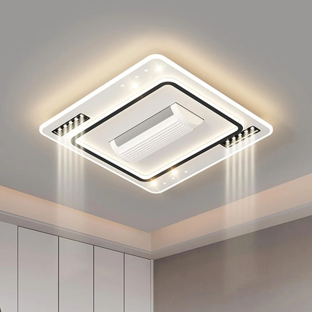 SHRI MAHAL ANTIQUES Smart Bladeless Ceiling Fan with Integrated LED Lighting, Remote Control, Modern Luxury Chandelier Fan for Living Room, Bedroom, Hall, Hotel & Restaurant