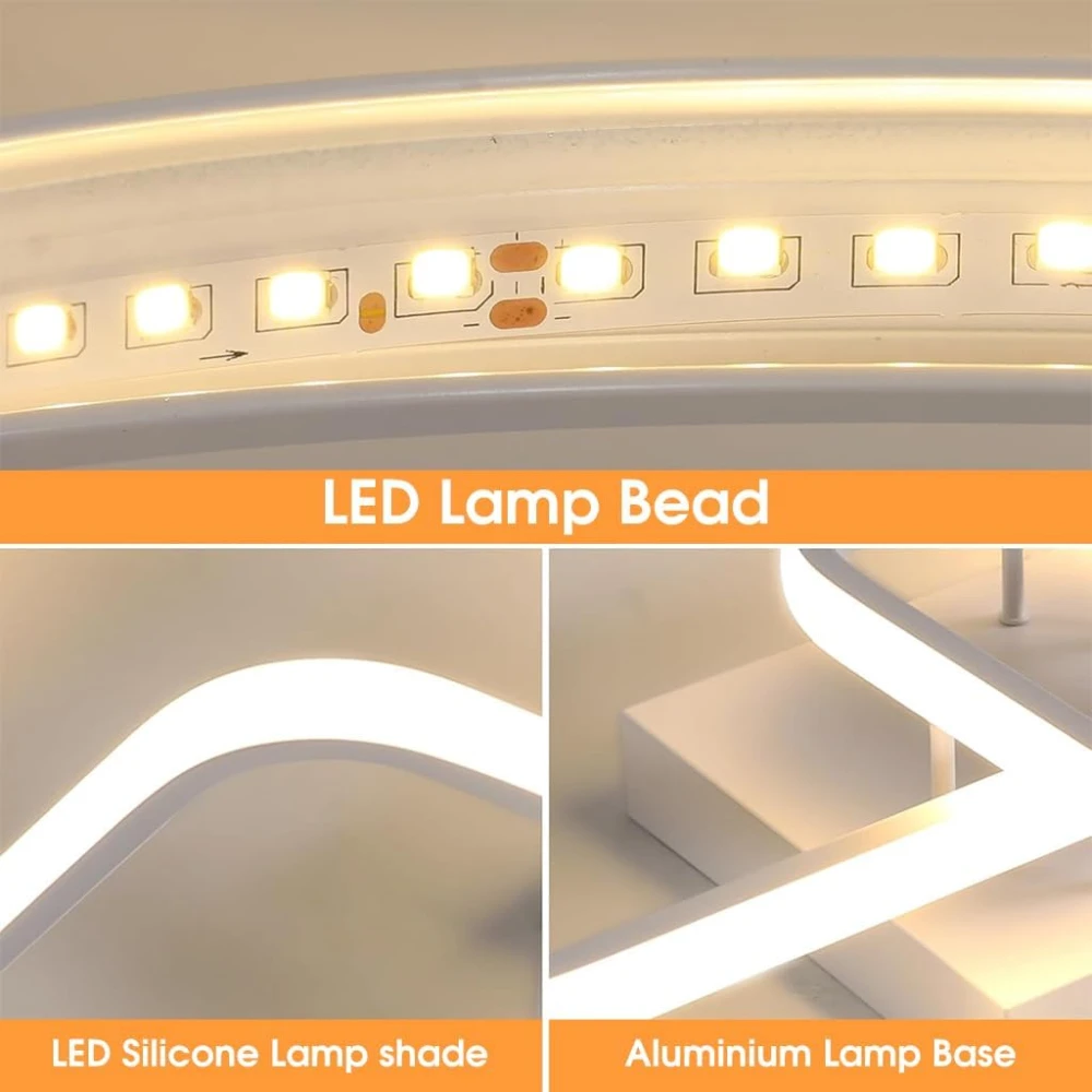 SHRI MAHAL ANTIQUES ® 50W Ceiling Light Modern LED Acrylic Square Ceiling Lamp, Large 3000K Warm White Light Lighting Fixtures for Living Room Bedroom Kitchen Study Office, 59CM