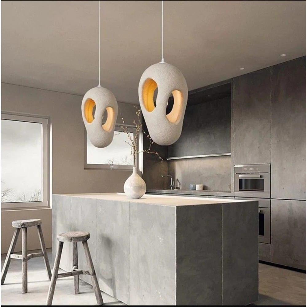 PRMOAGEN White Earthly Wabi Sabi Chandelier for Living Room Bed Room Hall Hotel Restaurant