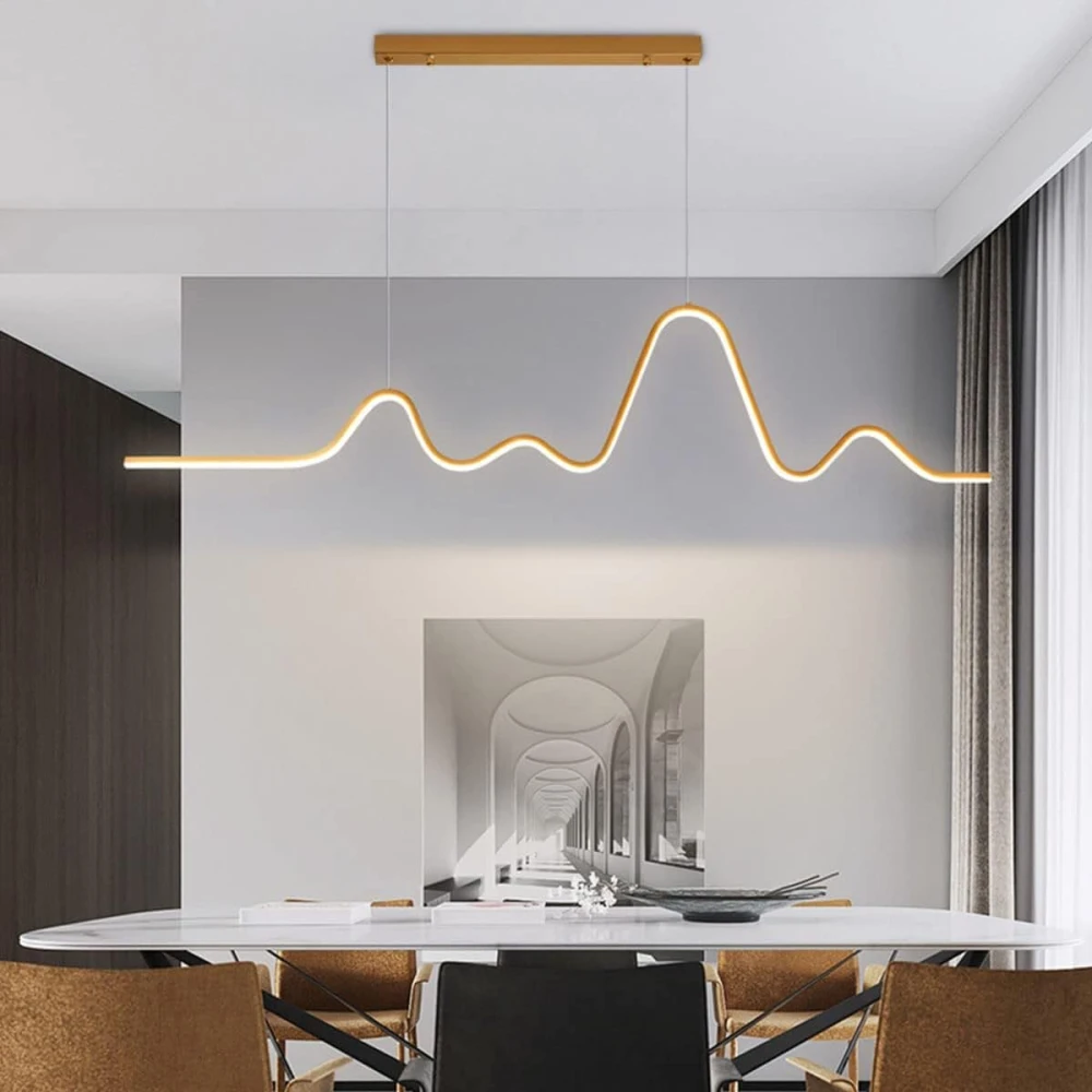 SHRI MAHAL ANTIQUES LED Dining Room Pendant Light Linear Design Pendant Lamp Height Adjustable Pendant Light for Dining Table Chandelier